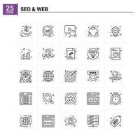 Fondo de vector de conjunto de iconos web 25 seo
