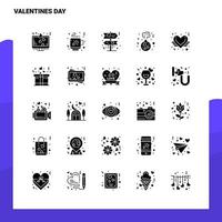 25 conjunto de iconos del día de san valentín plantilla de ilustración de vector de icono de glifo sólido para ideas web y móviles para empresa comercial