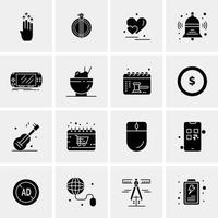 16 iconos universales de negocios vector ilustración de icono creativo para usar en proyectos relacionados con la web y dispositivos móviles