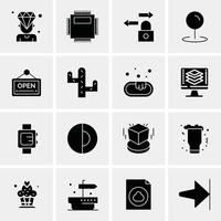 16 iconos universales de negocios vector ilustración de icono creativo para usar en proyectos relacionados con la web y dispositivos móviles