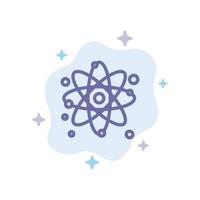 Atom Particle Molecule Physics Blue Icon on Abstract Cloud Background vector