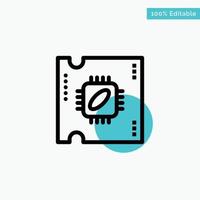 Cpu Microchip Processor Processor Chip turquoise highlight circle point Vector icon