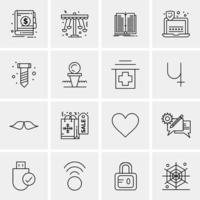 16 iconos universales de negocios vector ilustración de icono creativo para usar en proyectos relacionados con la web y dispositivos móviles