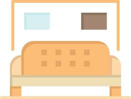 hotel cama dormitorio servicio color plano icono vector icono banner plantilla