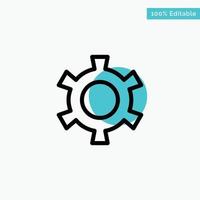 Cog Gear Setting turquoise highlight circle point Vector icon