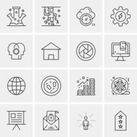 16 iconos universales de negocios vector ilustración de icono creativo para usar en proyectos relacionados con la web y dispositivos móviles