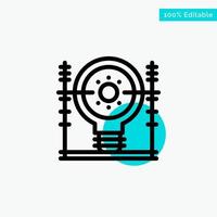 Define Energy Engineering Generation Power turquoise highlight circle point Vector icon