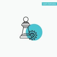 Chess Business Strategy Success turquoise highlight circle point Vector icon