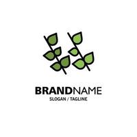 Ecology Leaf Nature Spring Business Logo Template Flat Color vector