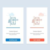 Lock Door Handle Keyhole Home  Blue and Red Download and Buy Now web Widget Card Template vector