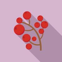 Rowan branch icon, flat style vector