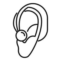 Hearing aid icon, outline style vector