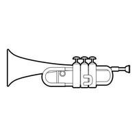Trumpet icon, outline style vector