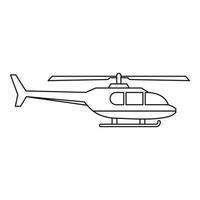 icono de helicóptero militar, estilo de contorno vector