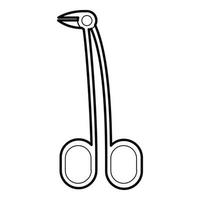 Surgical forceps icon, outline style vector