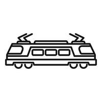 City electric train icon, outline style vector