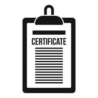 icono de portapapeles de certificado, estilo simple vector