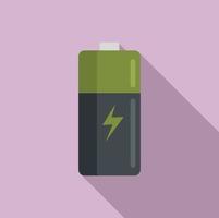 Eco battery icon, flat style vector