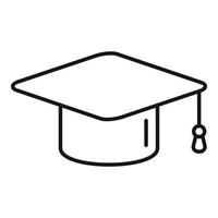 Driving school graduation hat icon, outline style vector