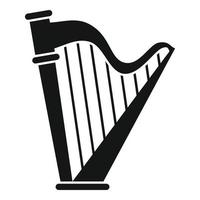 Harp art icon, simple style vector