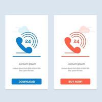 teléfono teléfono sonando 24 azul y rojo descargar y comprar ahora plantilla de tarjeta de widget web vector
