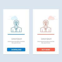 Man Idea Success Light Growth  Blue and Red Download and Buy Now web Widget Card Template vector