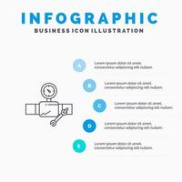 Pipe Building Construction Repair Gage Line icon with 5 steps presentation infographics Background vector