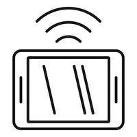 icono de tableta wifi, estilo de contorno vector