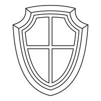 Shield icon in outline style vector