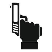 icono de pistola de inicio en ejecución, estilo simple vector