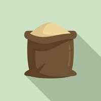 Farm sack compost icon, flat style vector