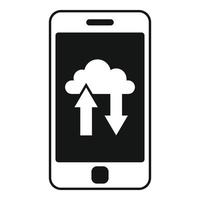 Phone cloud remote control icon, simple style vector