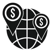 icono de crisis global, estilo simple vector