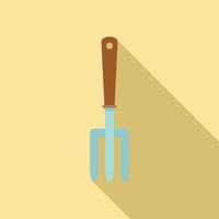 Fertilizer handle fork icon, flat style vector