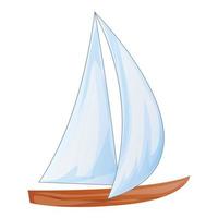 Cruise yacht icon, cartoon style vector