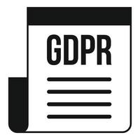 GDPR document icon, simple style vector