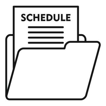 icono de programación del plan de estudios, estilo de esquema vector