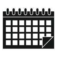 icono de calendario del plan de estudios, estilo simple vector