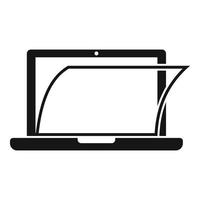 Laptop protective screen icon, simple style vector