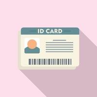 Id card icon, flat style vector