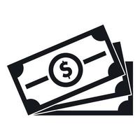 Stack of dollar bills icon, simple style vector