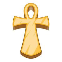 Egyptian ankh icon, cartoon style vector