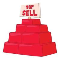 Top sell products icon, cartoon style vector