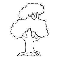 Oak tree icon, outline style vector