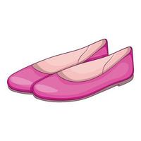 icono de zapatos planos de mujer, estilo de dibujos animados vector