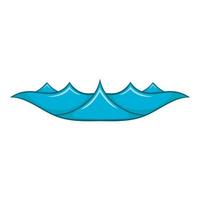 Small ocean waves icon, cartoon style vector