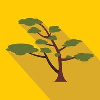 icono de árbol de cedro, tipo plano vector