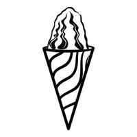 Ice cream cone icon, outline style vector