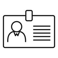 Trader id card icon, outline style vector