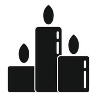 icono de velas encendidas de aceites esenciales, estilo simple vector